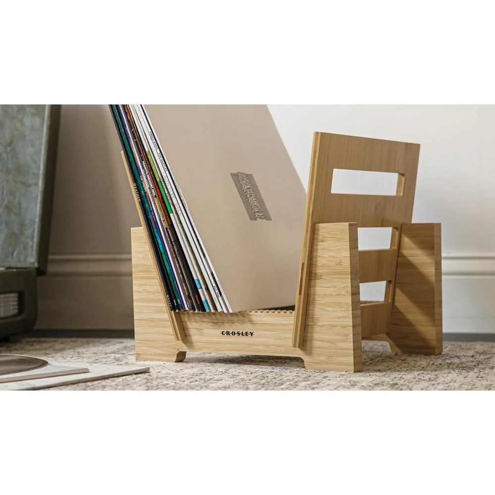 Crosley Furniture Record Storage Display Stand In Bamboo