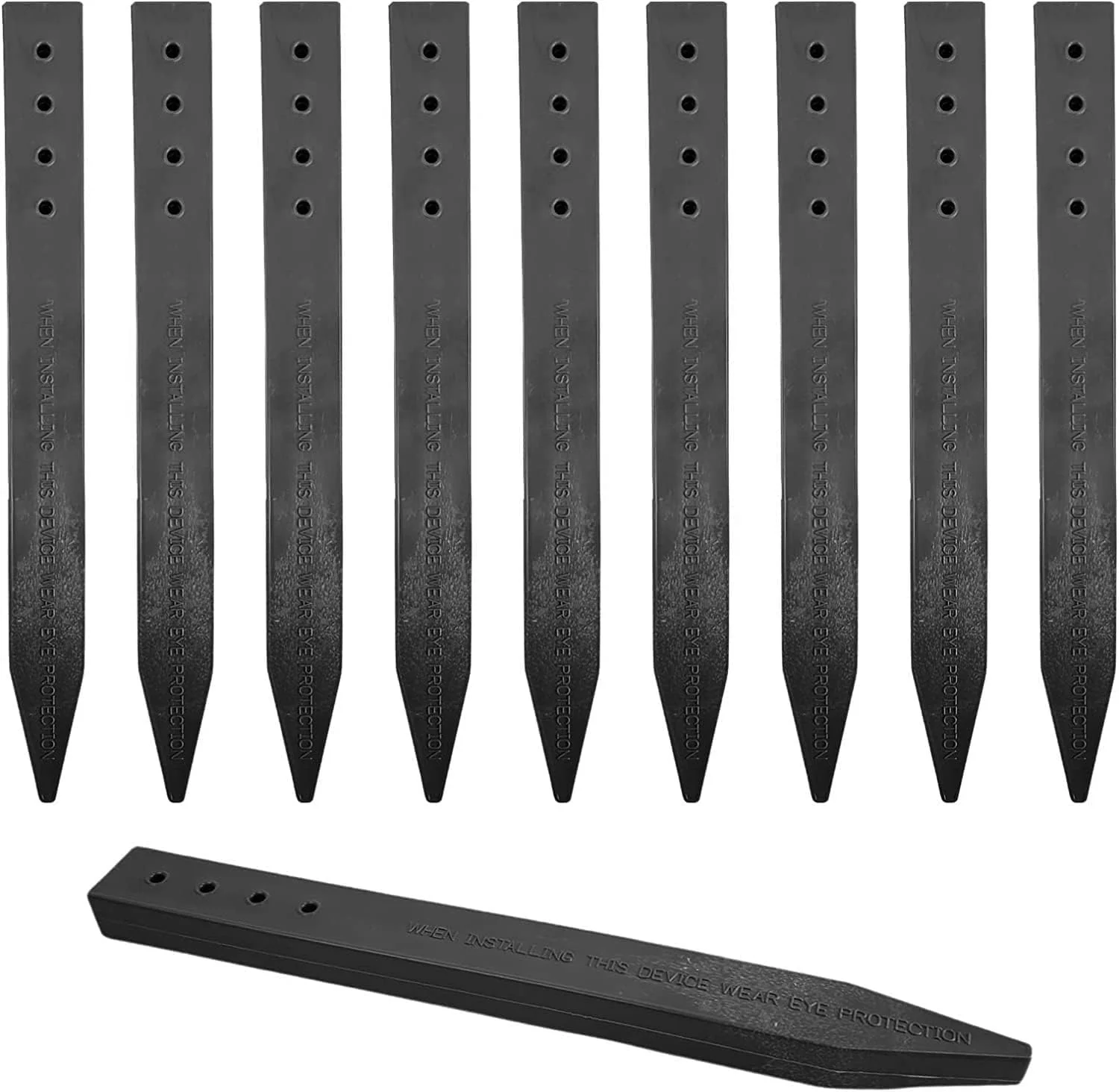 USA Made 80 Pack Heavy Duty, Black Landscape Lawn & Garden Border Edging Stakes - Easy Install Terrace & Bender Board (80)