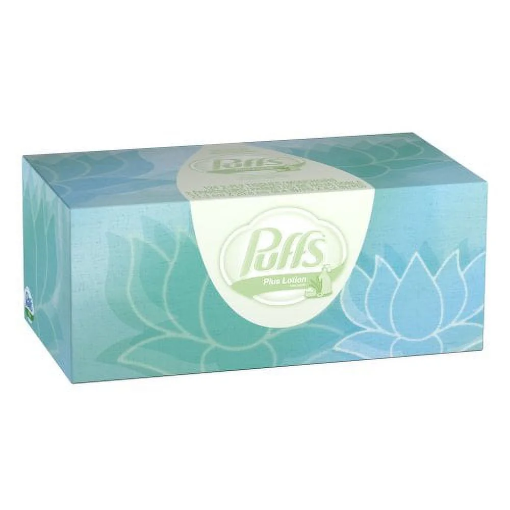 Puffs Plus Lotion Facial Tissues; 6 Family Boxes; 124 Tissues per Box