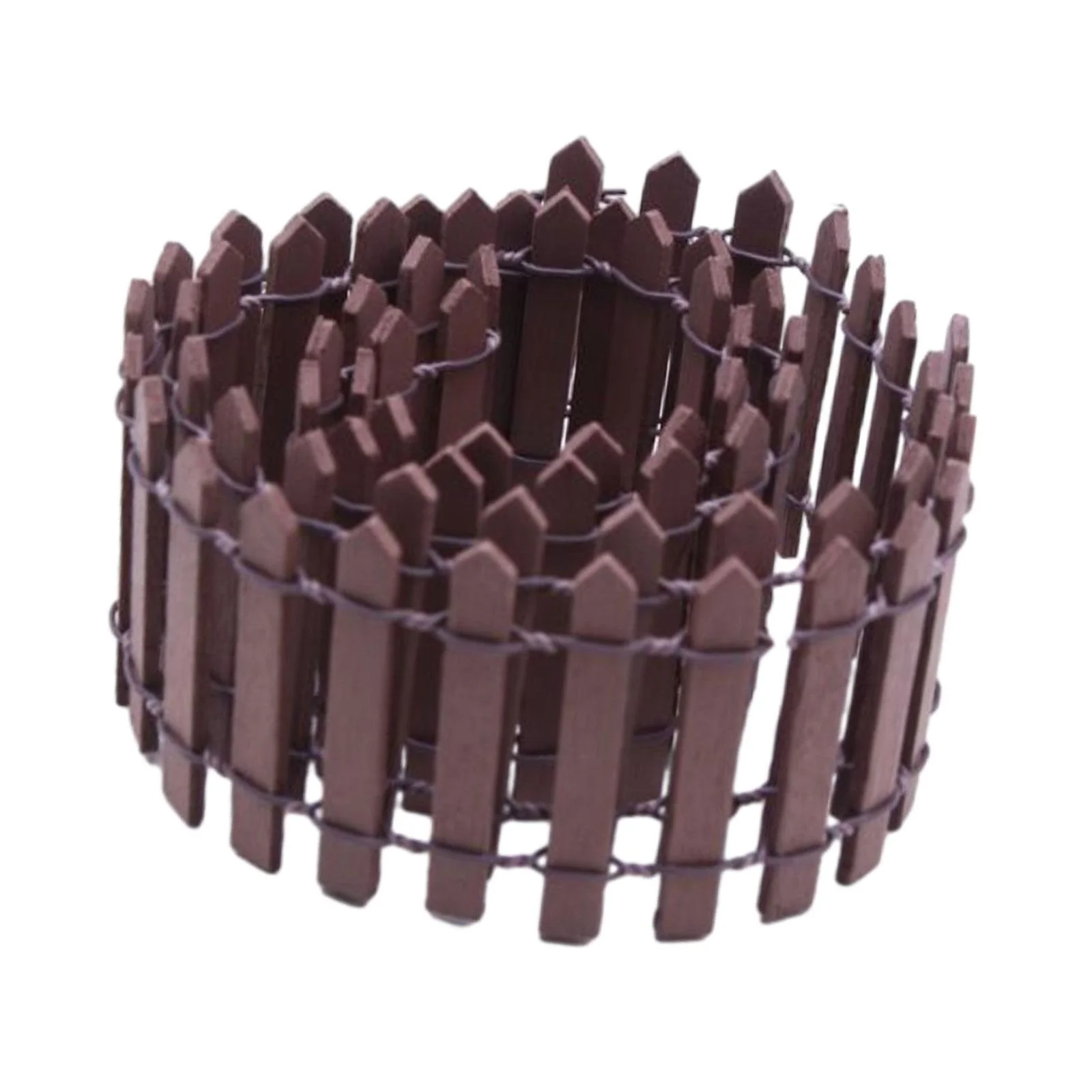 kesoto Miniature Enchanted Garden Fence Set, Wooden Picket Fencing for Outdoor Fairy Gardens, DIY Plant Pot Decor, Espresso, 4 Pieces 4 Pcs