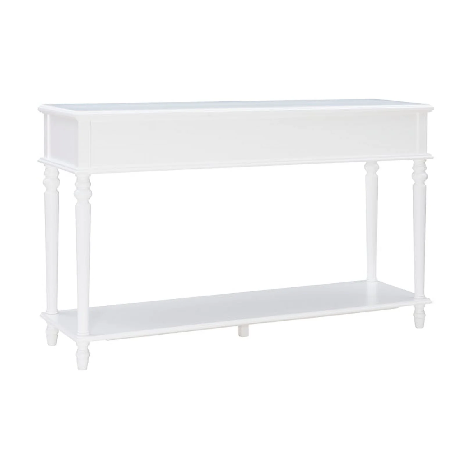 Linon Mavis Wood Console Table with 2 Drawers and Bottom Shelf in White