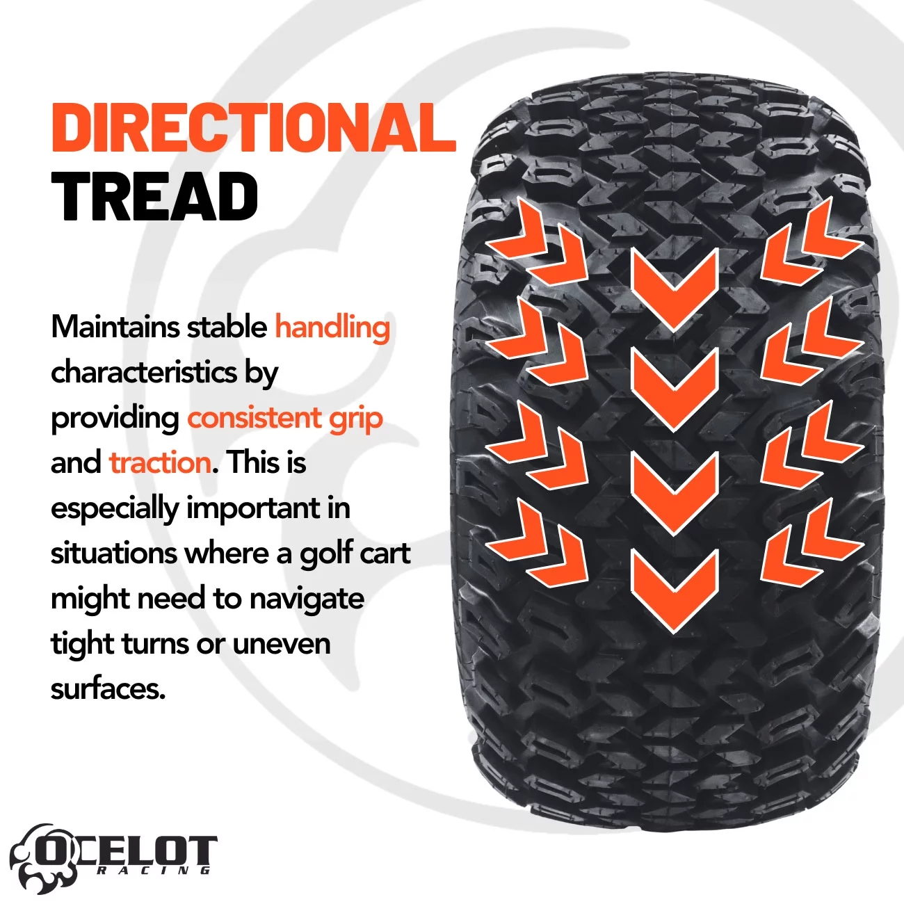 22 x 11 - 12 Ocelot P334 Golf Cart Tire