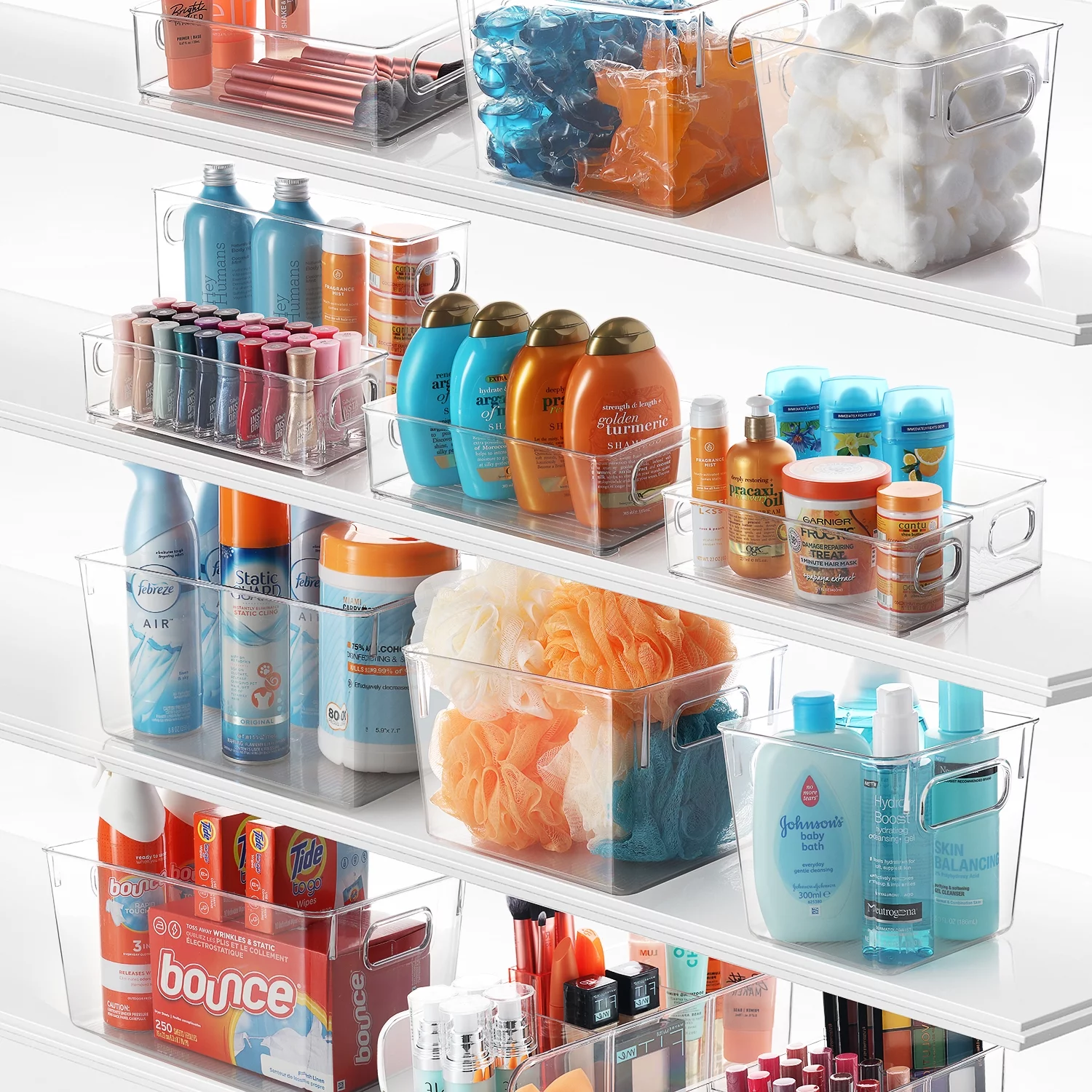 StorageBud Clear Storage Bins , 10X4X3