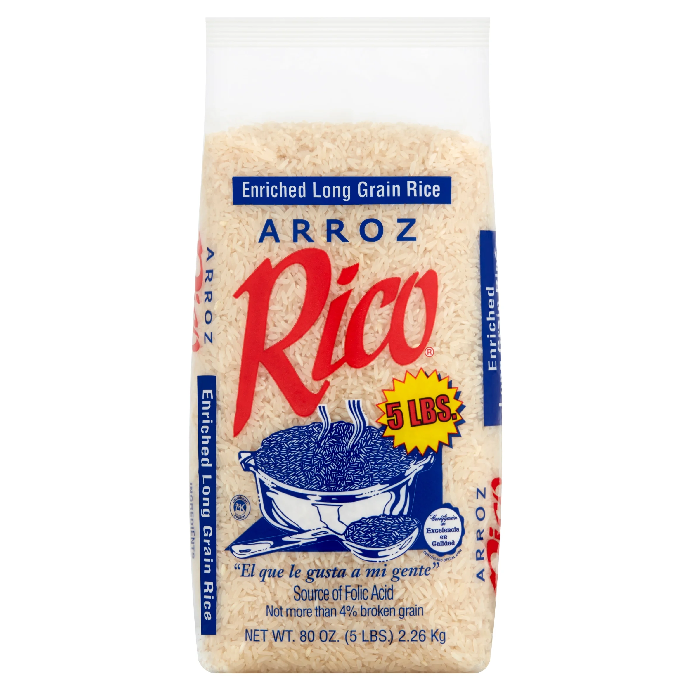 Rico Long Grain Rice 5 lb Gluten Free Made in Puerto Rico