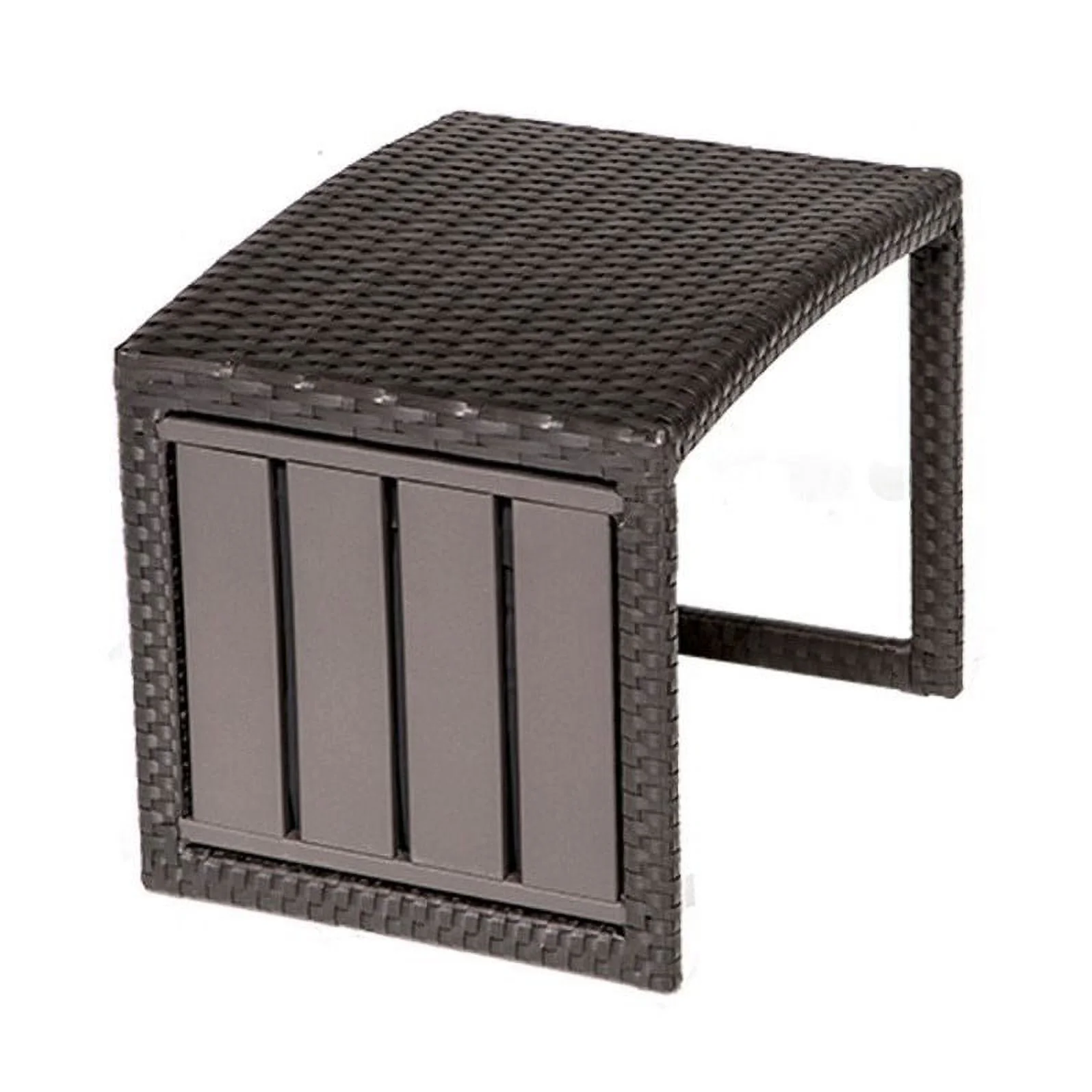 TKC Outdoor Wicker Side Table in Espresso