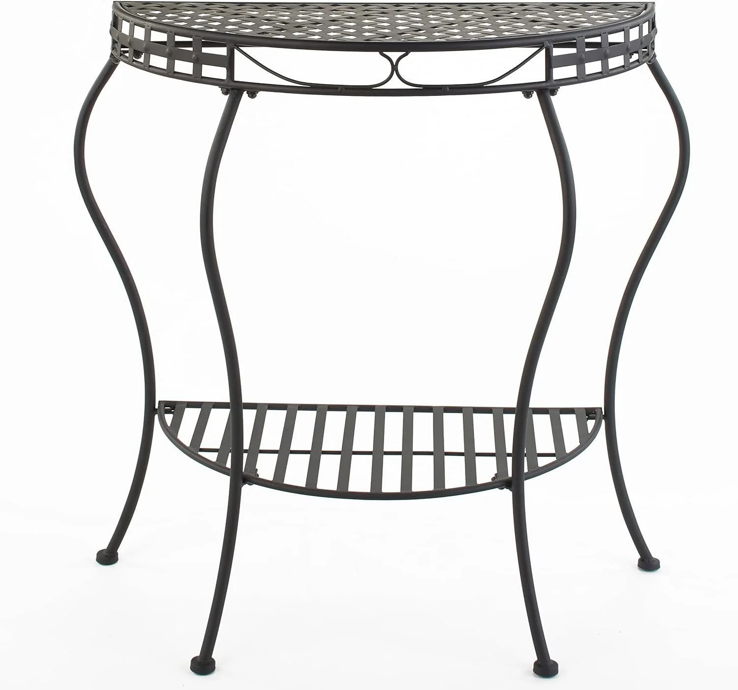 Metal Console Table - Outdoor Half Moon Table for Patio or Front Proch