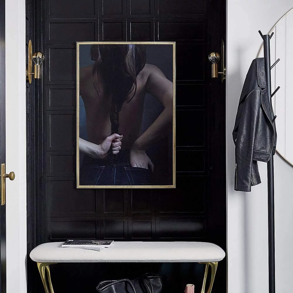 Modern Wall Sconce Set of 2, Gold Oval Sconces Wall Lighting, Mid-Century Wall Light Fixture Brushed Stainless Steel Decor Wall Lamp for Bedroom, Living Room