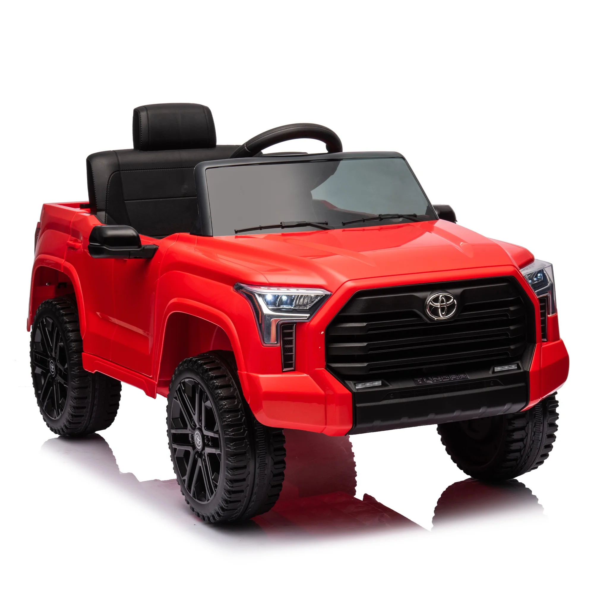 12 V Kids Ride on Car Officially Licensed Toyota Tundra Pickup, Battery Powered Toy Electric Car w/Remote Control, MP3, Bluetooth, LED Light, Ride On Toy w/3 Speeds and Suspension System, Red