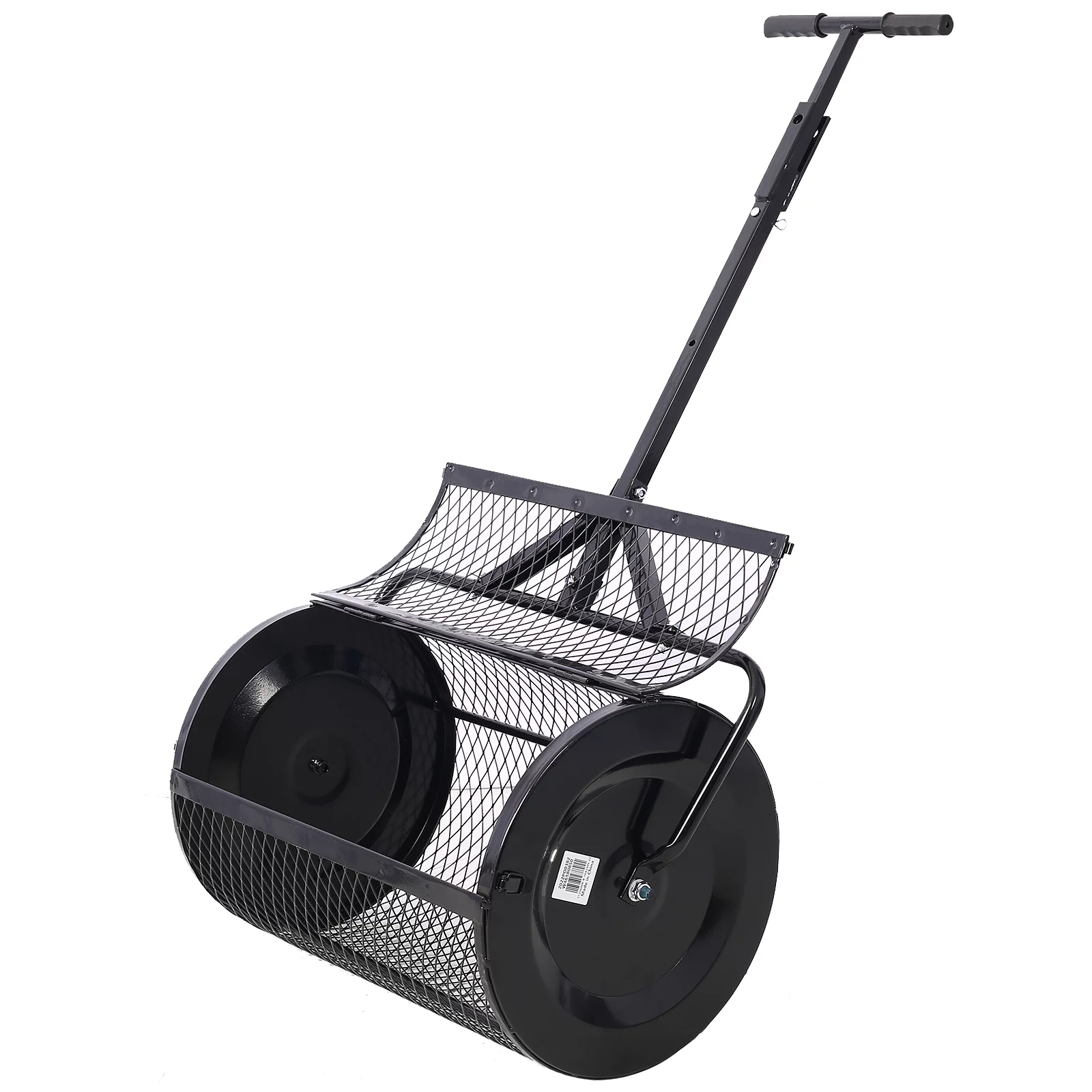 Peat Moss Spreader 36inch,Compost Spreader Metal Mesh,2 in 1 ATV and T shaped Handle for planting seeding,Lawn and Garden Care Manure Spreaders Roller
