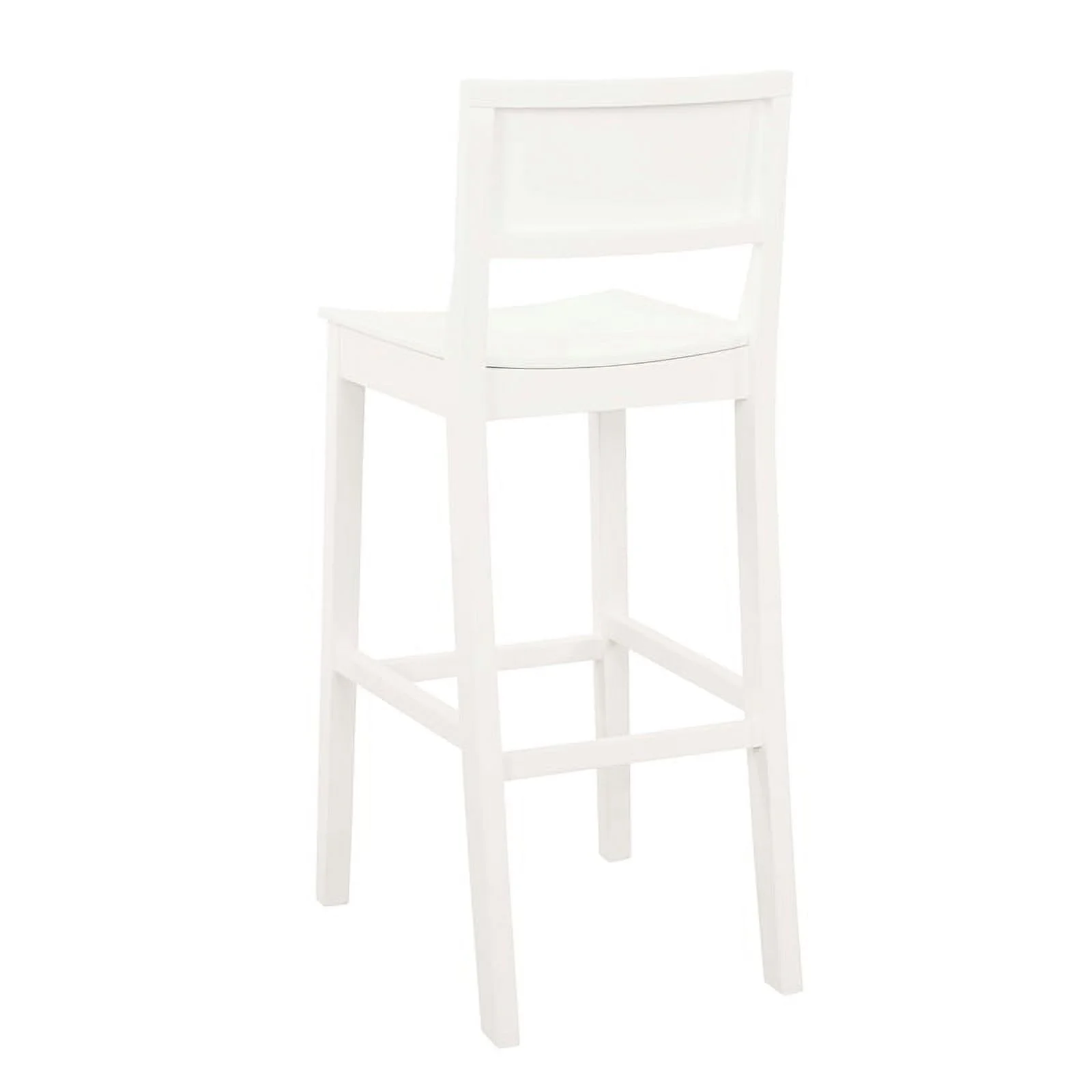 Linon Burke Rubberwood Saddle Seat Bar Stools Set of Two in White