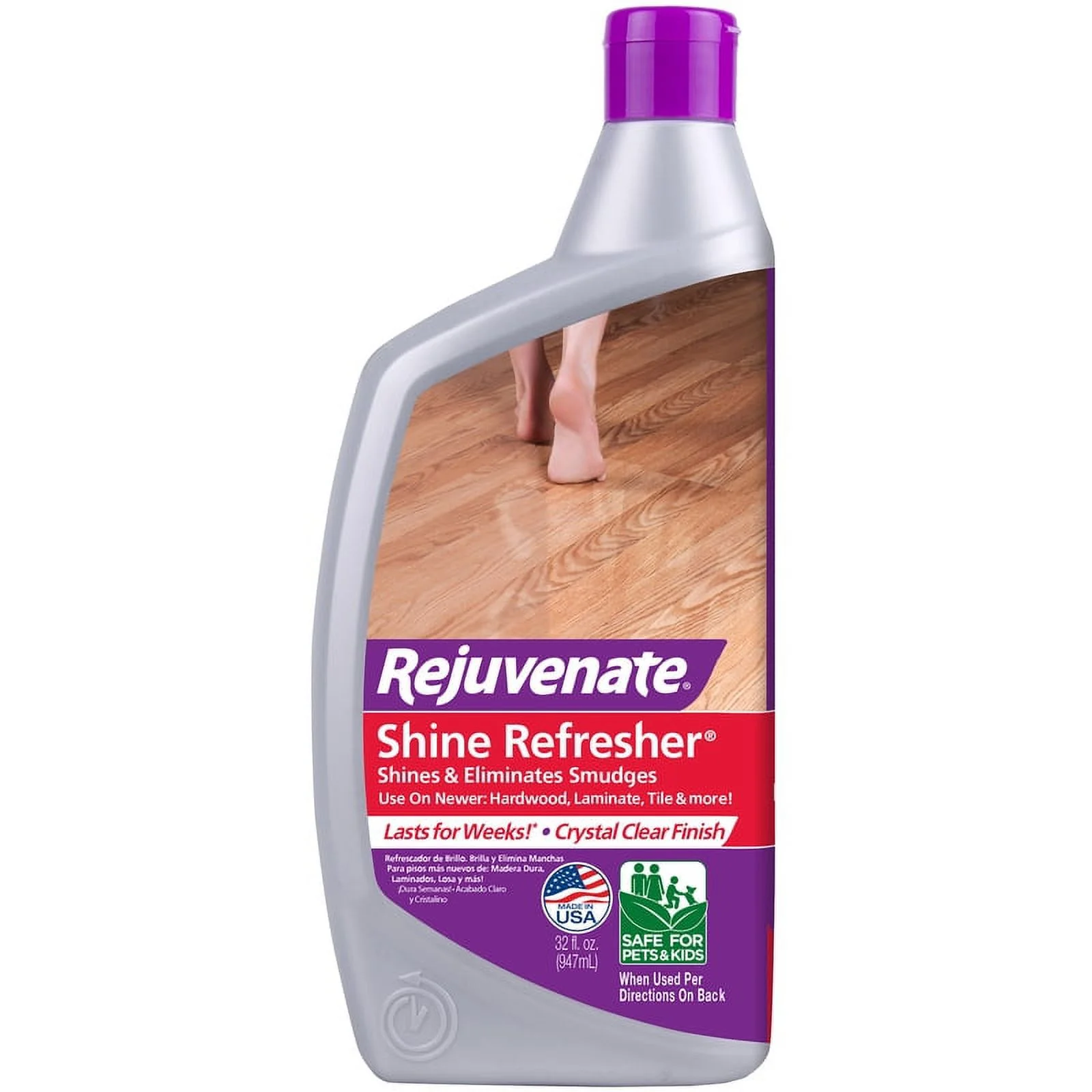 1 Pc, Rejuvenate Semi-Gloss Floor Polish Liquid 32 Oz