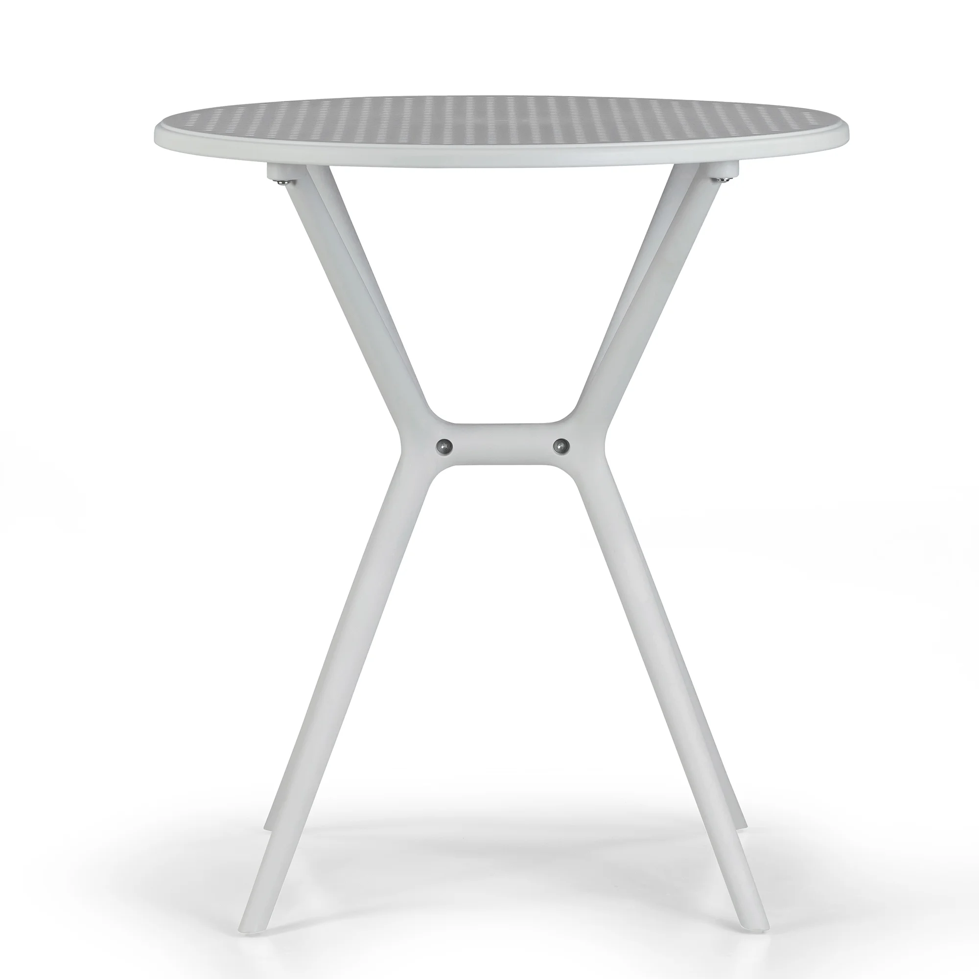 Glamour Home Bates White 26 in. Plastic Round Dining Table