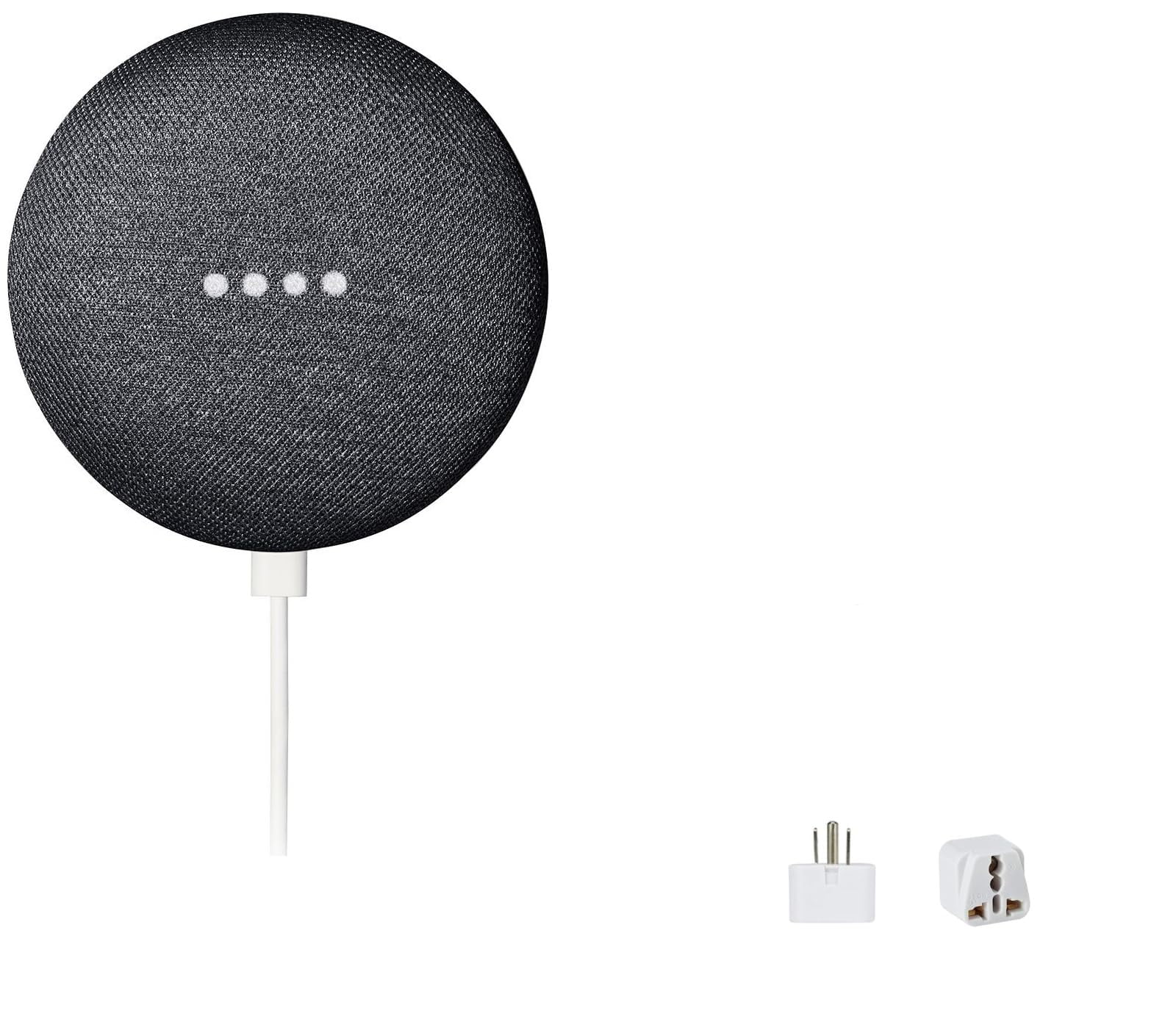 Google Nest Mini 1st Generation Bluetooth Speaker (International Version) with US Power Adapter - Charcoal