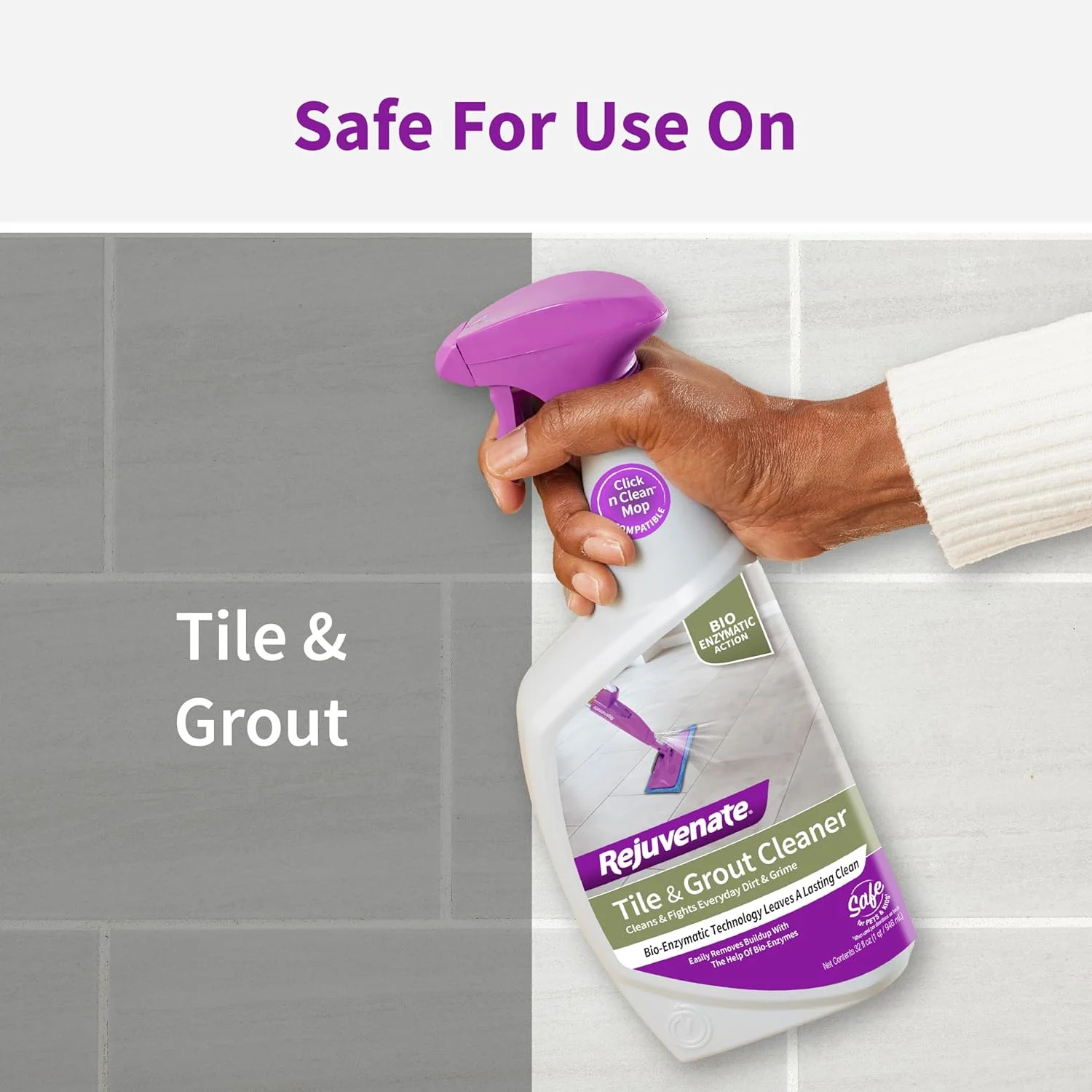 Rejuvenate Bio-Enzymatic Scrub Free Tile and Grout Cleaner Lightens and Brightens Every Time (32oz) 32 Fl Oz (Pack of 1) 1 Pack