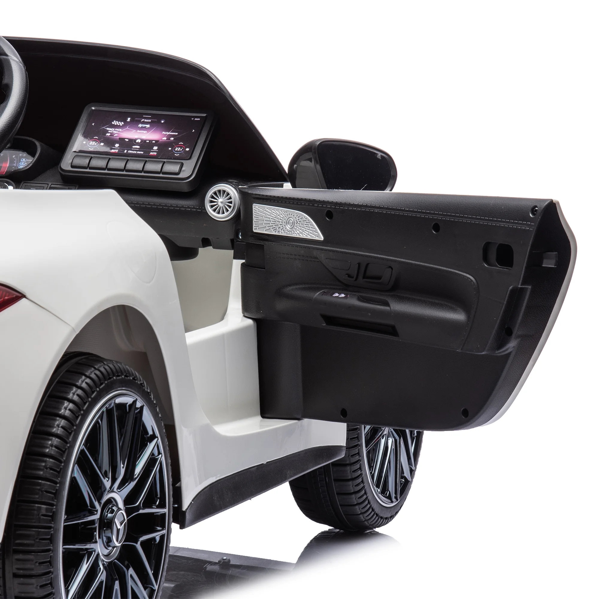 Licensed Mercedes-Benz SL63 24V Ride on Car, Electric Toy for Kids w/Parent Remote Control, LED Lights, Hidden Training Wheels, Bluetooth, Battery Powered Electric Vehicle- White