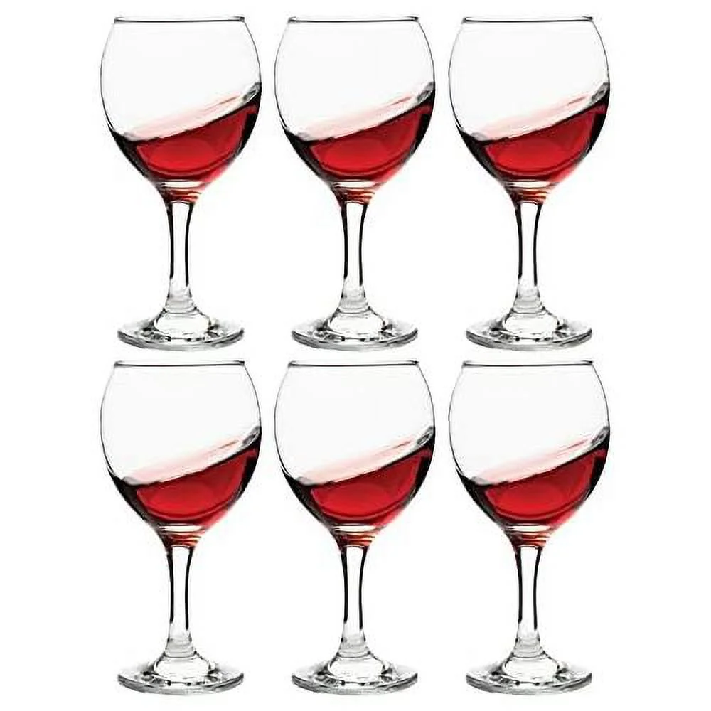 Small Wine Glasses, 8.75 Ounce Wine Glass, Set Of 6 Stemmed Wine Glasses For Red And White Wine, Thick And Durable Wine Glasses, Clear Glasses For Wine