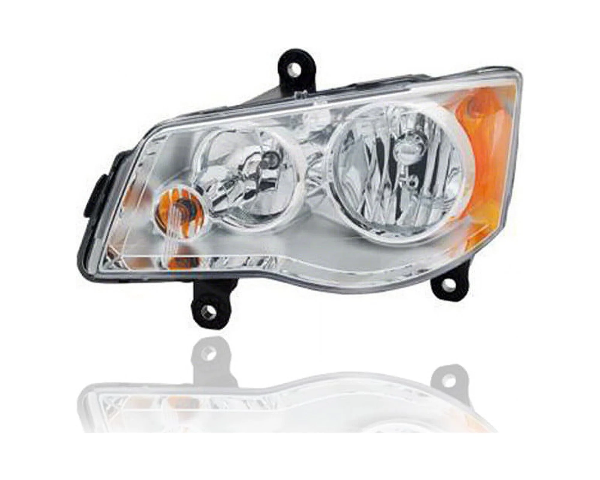 Headlight Assembly - Compatible/Replacement for '11-20 Dodge Grand Caravan, 08-16 Chrylser Town & Country LX/Touring/L - Halogen, Chrome Interior Bezel - Left Hand - Driver - 5113337AI - CAPA