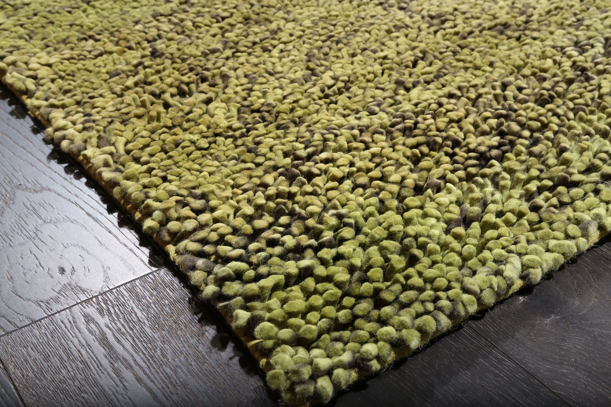 Cozy Shag Handmade Green Felted New Zealand Wool Solid Area Rug 6' x 9' & 8' x 10'