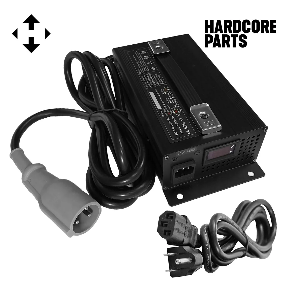 48V 15 Amp Golf Cart Battery Charger Club Car 3 Pin Connector, 48 Volt LED