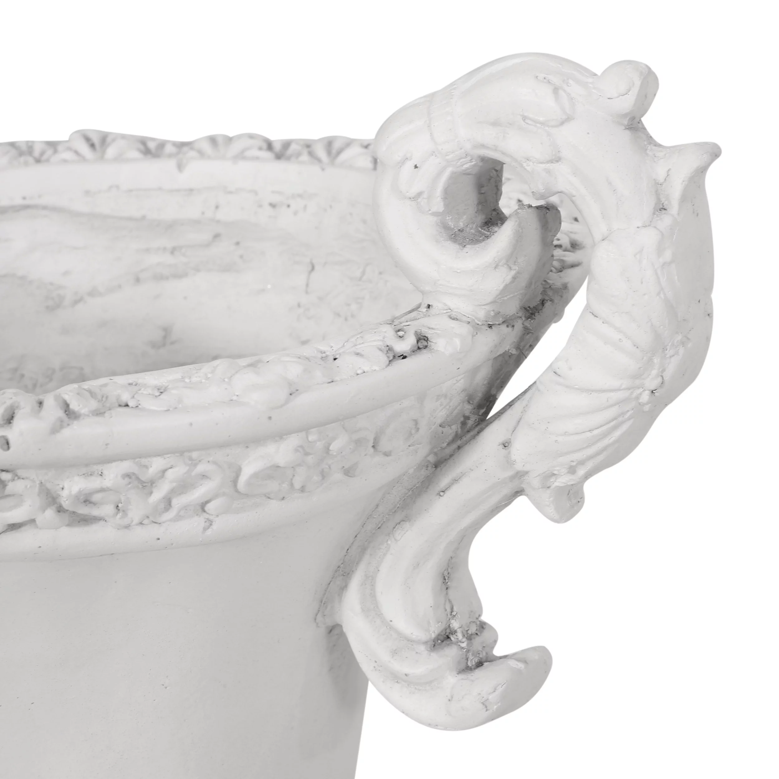 Renee Chalice Garden Urn Planter, Roman, Botanical, Antique White