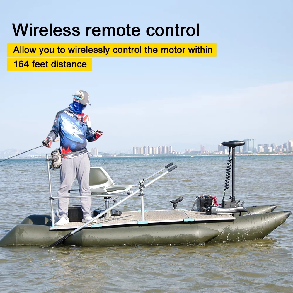 AQUOS Haswing CaymanB 24V 80LBS 54inch Bow Mount Trolling Motor with Wireless Remote Control, Quick Release Bracket