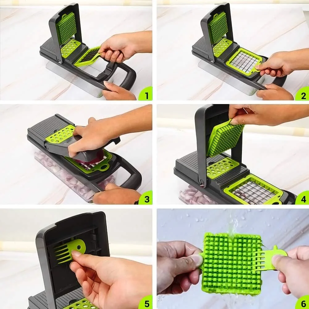 Multi-Function Vegetable Cutter, 8 in 1 Chopper Slicer, Kitchen Tools and Gadgets