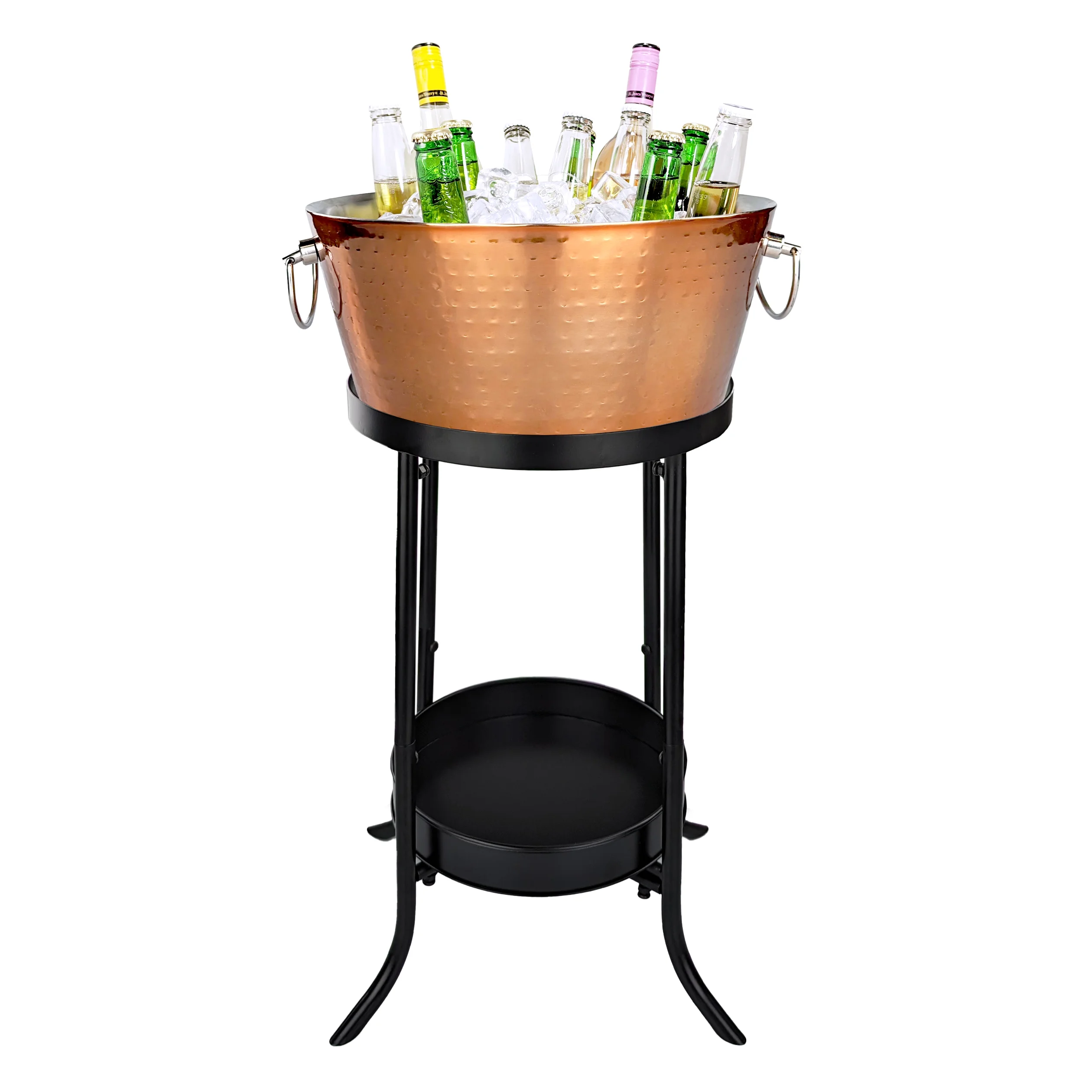 BREKX Rose Copper Stainless Beverage Tub with 26-inch Iron Stand (Model AnchRCSTANDx2)