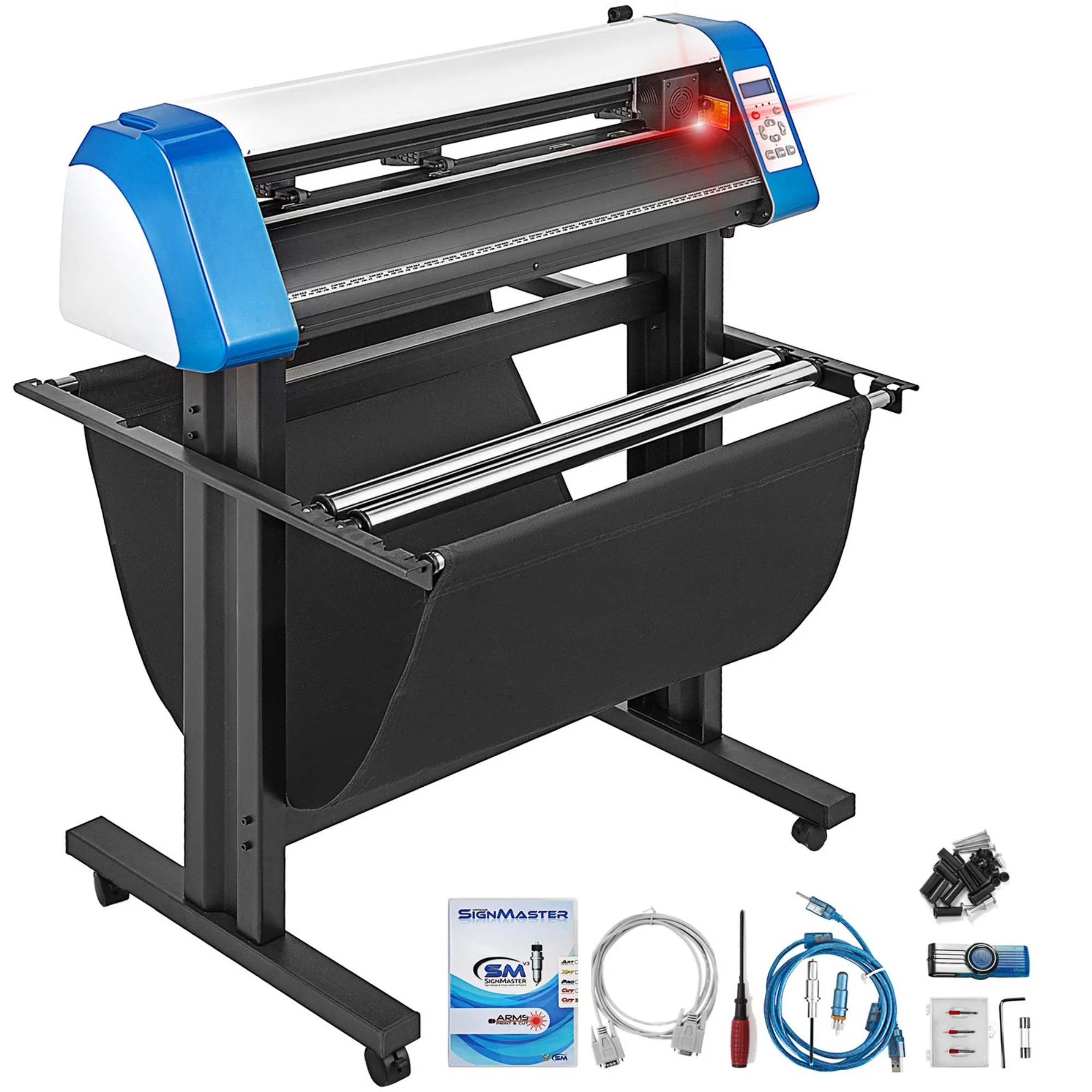 Vevor  34 in. Vinyl Cutter Machine with Semi-Automatic Manual Positioning Sign Cutting with Floor Stand Signmaster Software