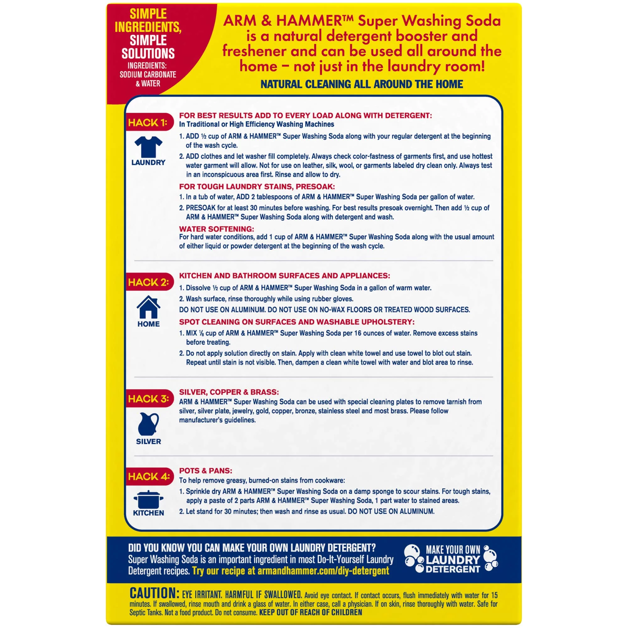 ARM & HAMMER Super Washing Soda 55 Oz Box (Pack of 10)