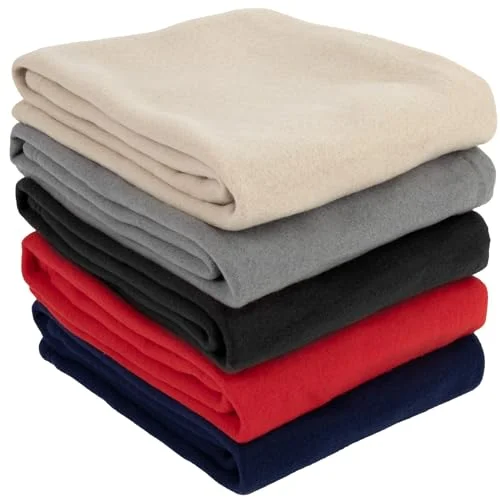 24 Pack of Wholesale Hypoallergenic Microfiber Blankets - 30x40 Fleece Throw Blankets in Bulk