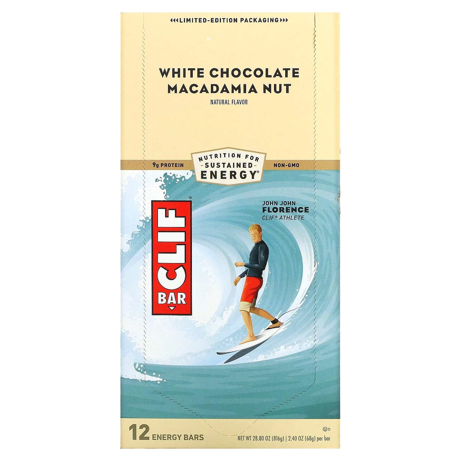 Clif Bar, Energy Bar, White Chocolate Macadamia Nut, 12 Bars, 2.40 oz