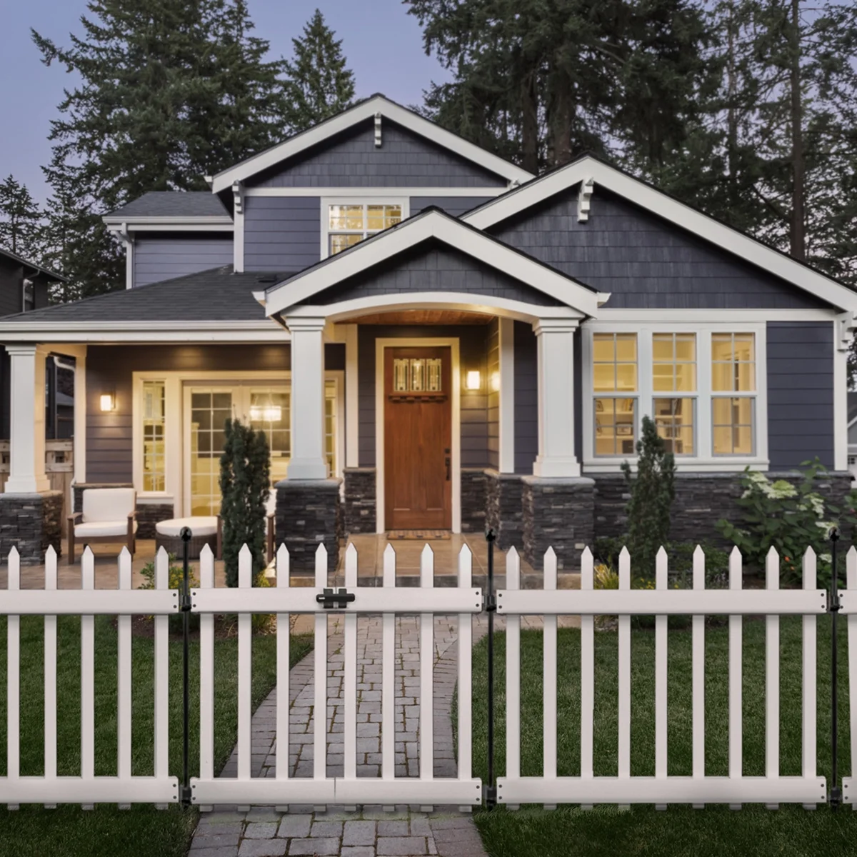 Yardlink White Vinyl Fence Gate, 34 inch H x 39-1/4 inch W