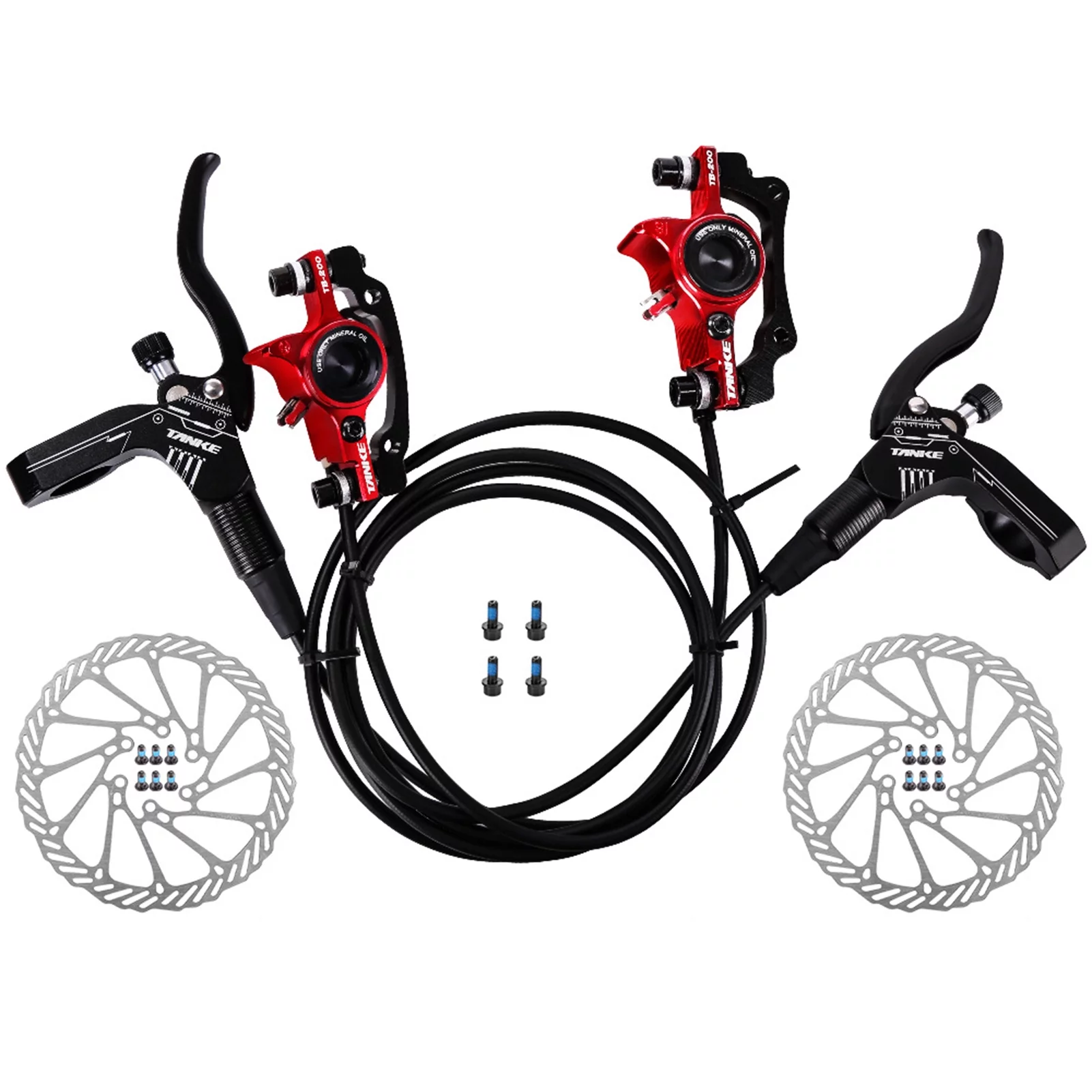 Lixada MTB Mountain Bike Hydraulic Disc Brakes Kit Front Rear Calipers 160mm Rotor Left Right Lever