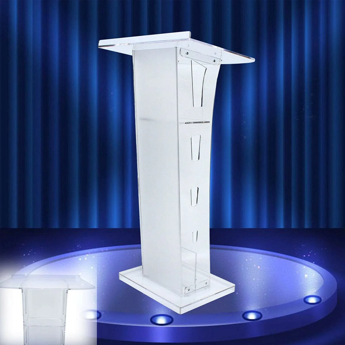 MONIPA Office Floor-Standing Acrylic Transparent Podium Clear Church Pulpit Lectern School Conference for Speeches Opening Ceremonies, Celebrations