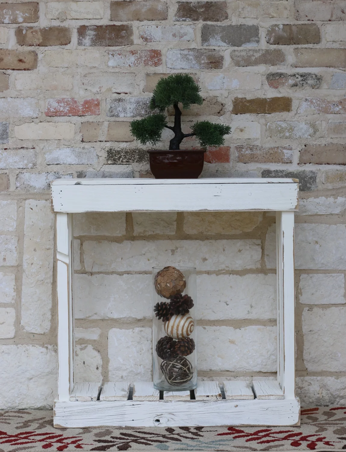 White Slatted Console