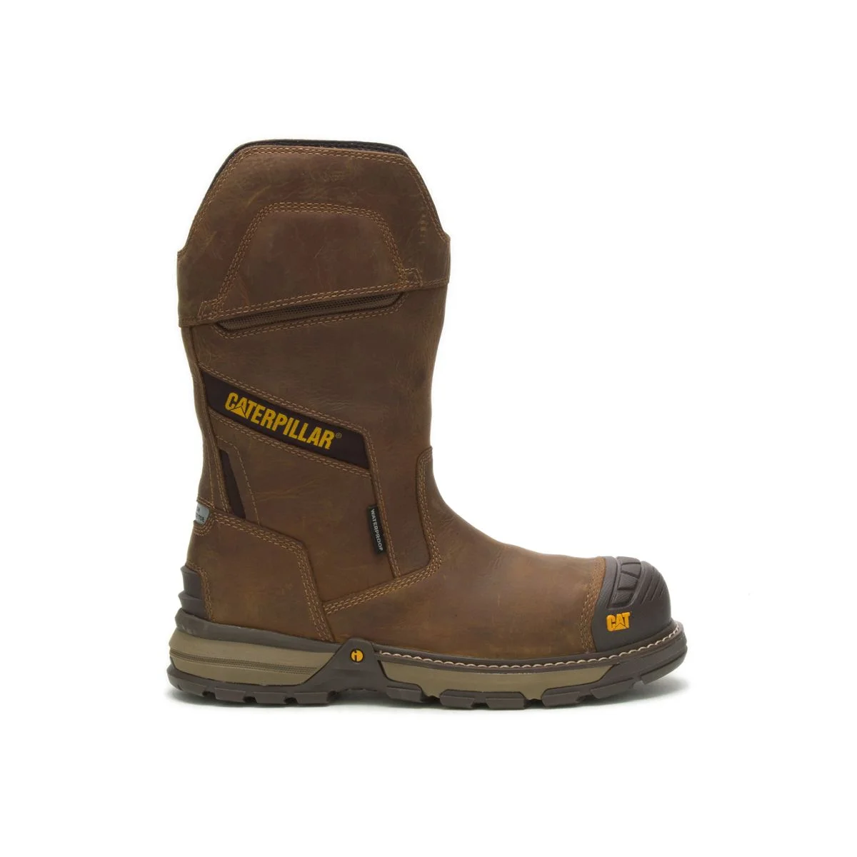 Caterpillar Excavator Superlite Pull-On Waterproof Carbon Composite Toe Work Boot Men Pyramid