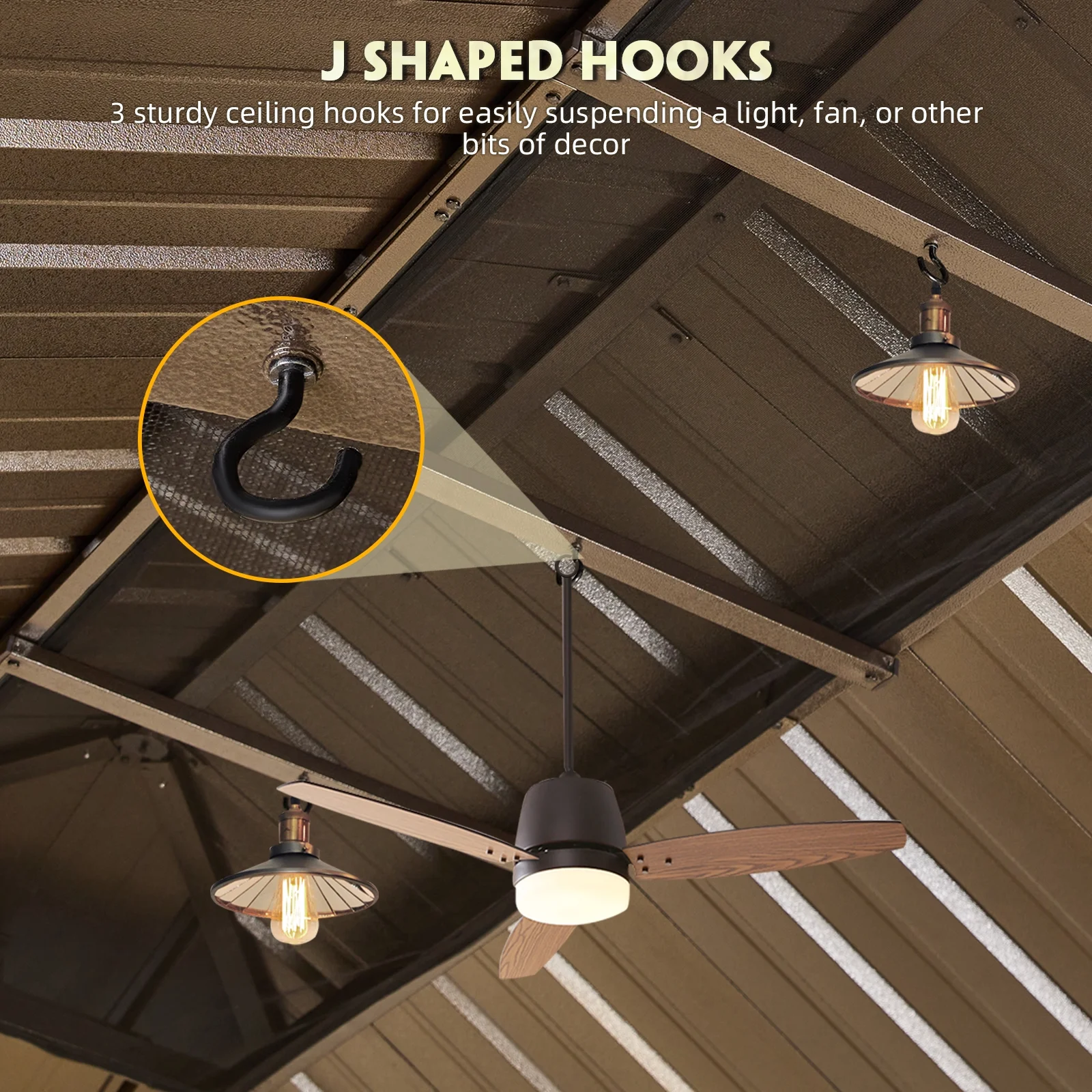 Richryce 12' X 20' Hardtop Gazebo Aluminum Frame Gazebo with Galvanized Steel Double Roof