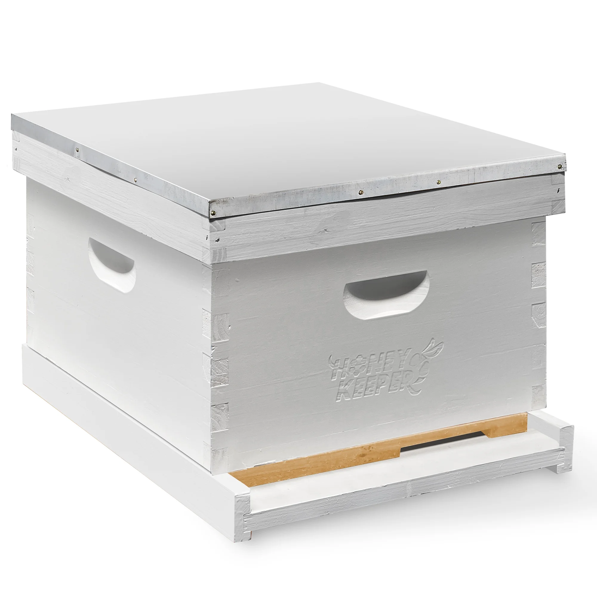 Honey Keeper 10 Frame Starter Beehive Kit (1 Deep Hive Body) Fully Assembled and Painted with Tools