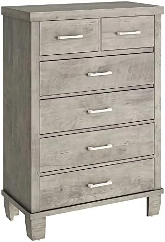 HOOMHIBIU 6 Drawers Dresser for Bedroom  Wooden Chest of Drawers Closet  Modern Grey Dresser with Wide Drawers  Tall Bedroom Dressers &  Clothes Organizer for Living Room  Hallway  En