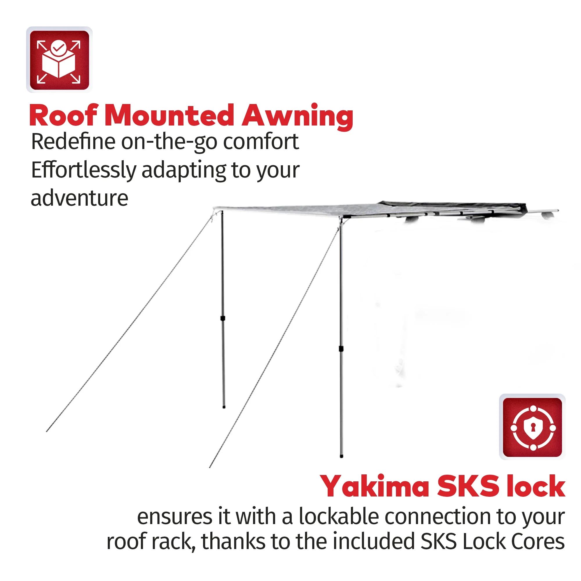 Yakima SlimShady 6.5' Lightweight Roof Mounted Awning w/Included SKS Lock