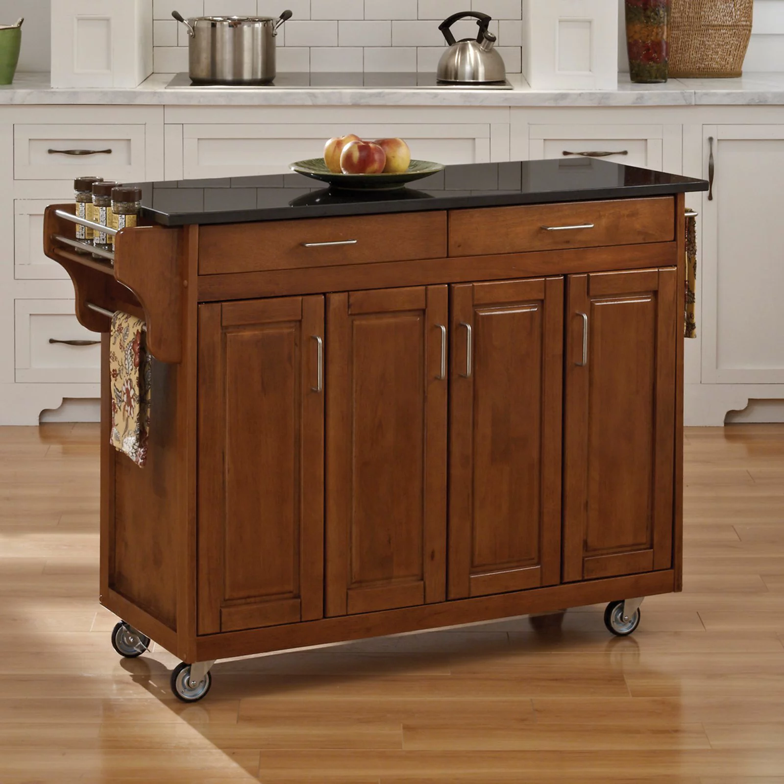 Homestyles Create-a-Cart Wood Rolling Kitchen Cart in Brown