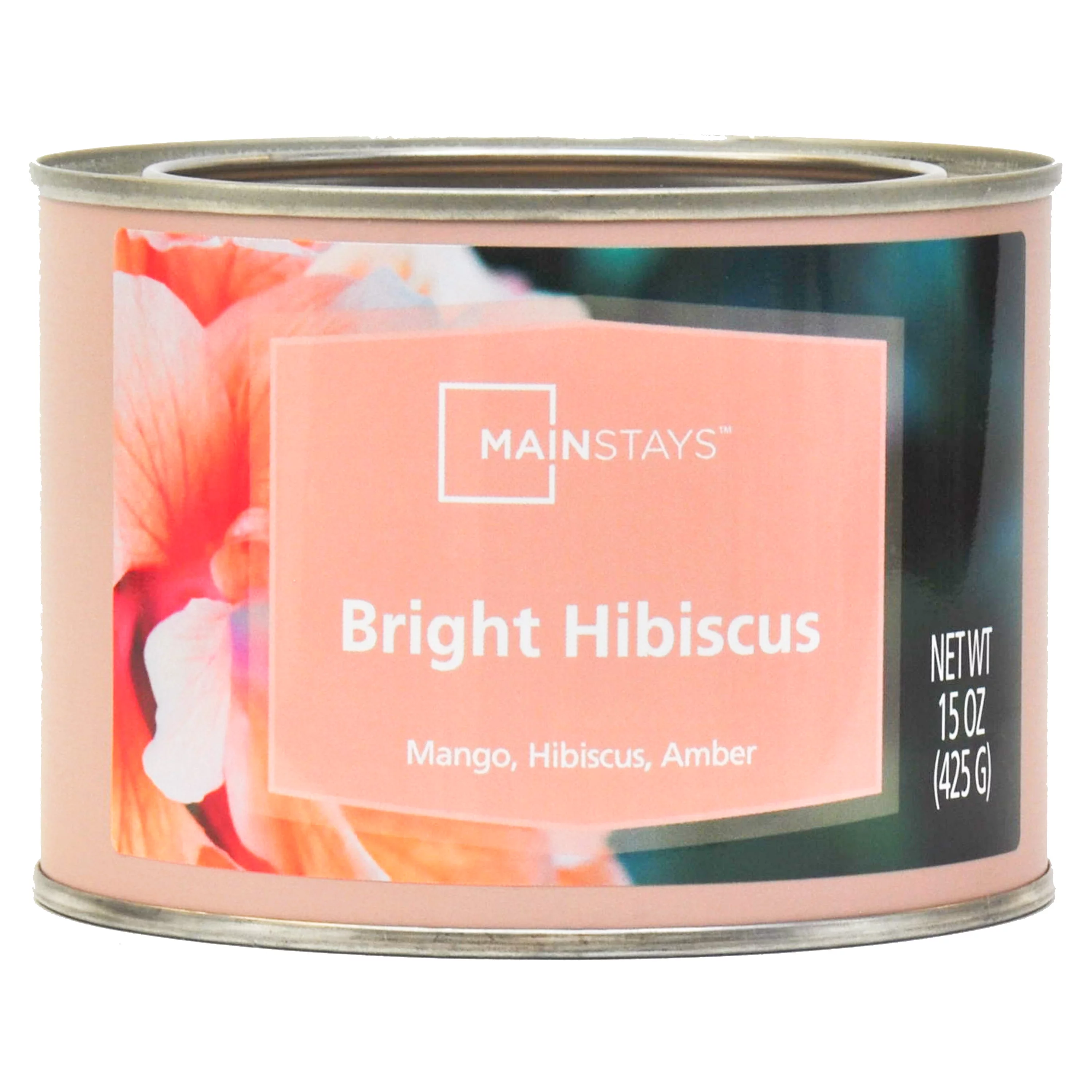 Mainstays 15 Ounce Paint Can Scented Candle Bright Hibiscus