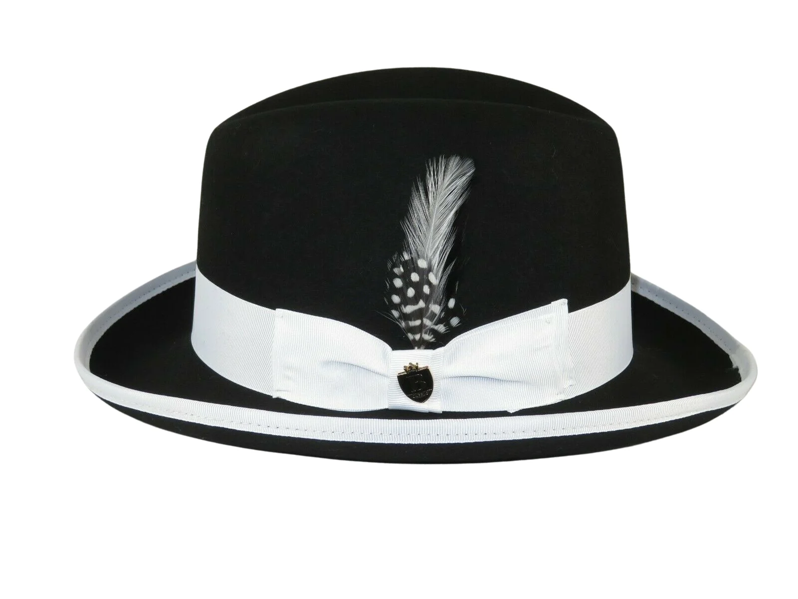 Bruno Capelo Dress Hat Australian Wool Homburg Godfather GF111 Black white
