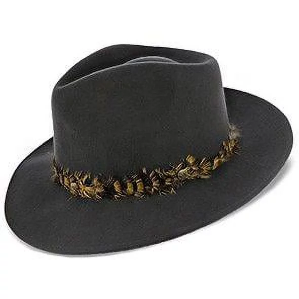 Messenger - Walrus Hats Grey Center Dent Wool Felt Fedora Hat