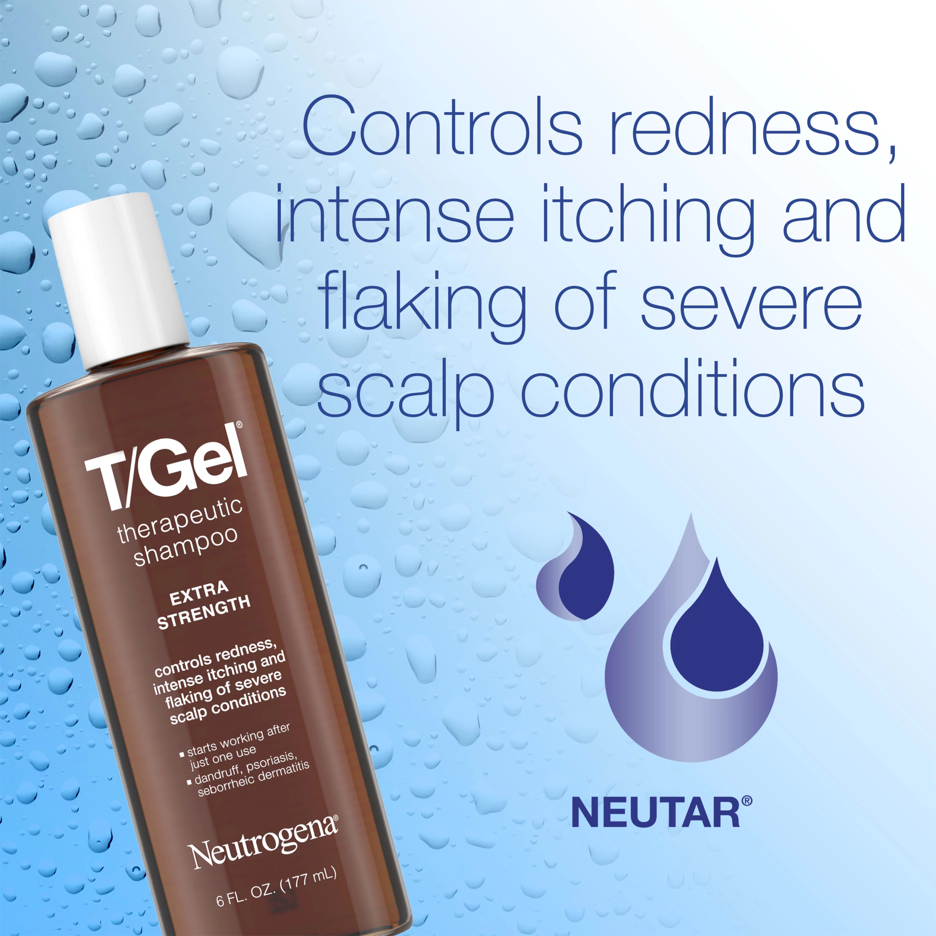 Neutrogena T/Gel Extra Strength Therapeutic Dandruff Relief Daily Shampoo, 6 fl oz