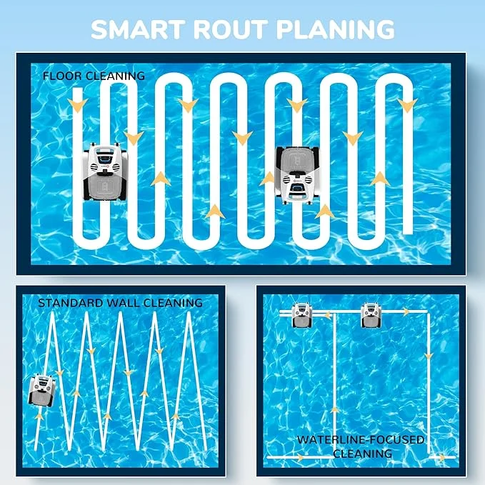 Open Box Seauto Shark Cordless Robotic Pool Vacuum Cleaner Waterline SAT-4P6S - WHITE