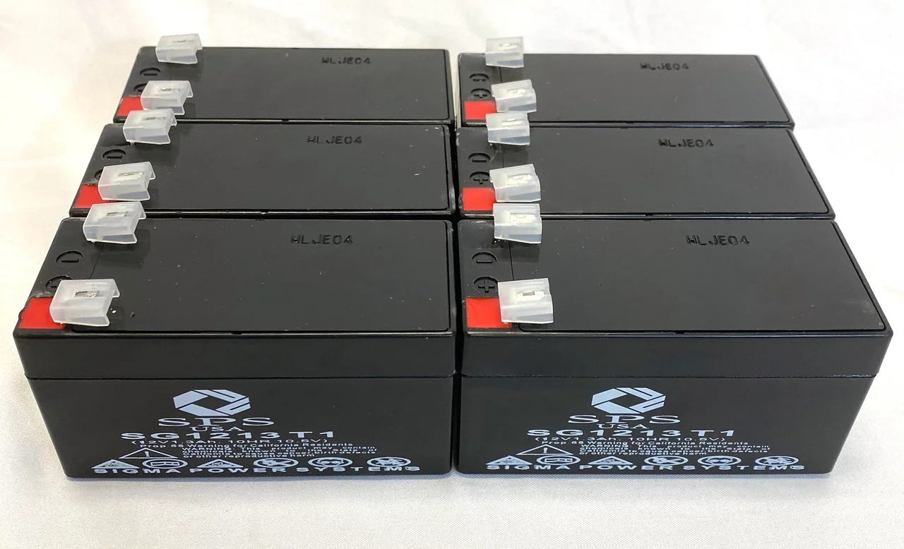 SPS Brand 12V 1.3Ah Replacement Battery (SG1213T1) for Power Sonic ES1212 (6 Pack)