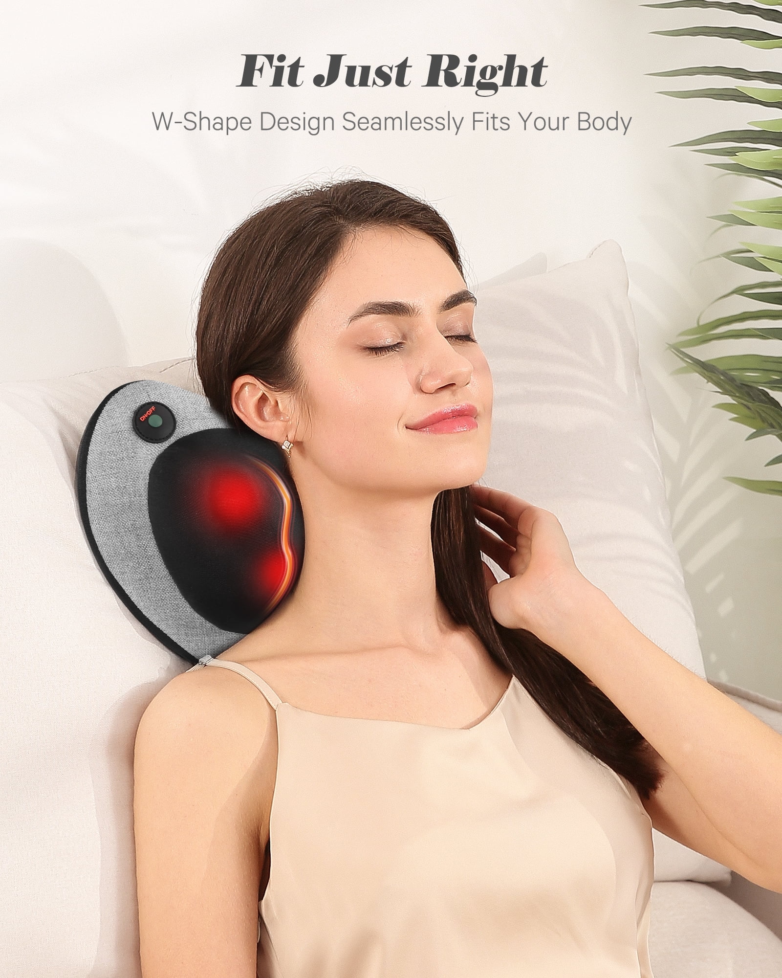 Naipo Shiatsu Neck Back Massager with Heat, Electric Massager Deep Tissue Kneading Massage to Relief Shoulder Muscles