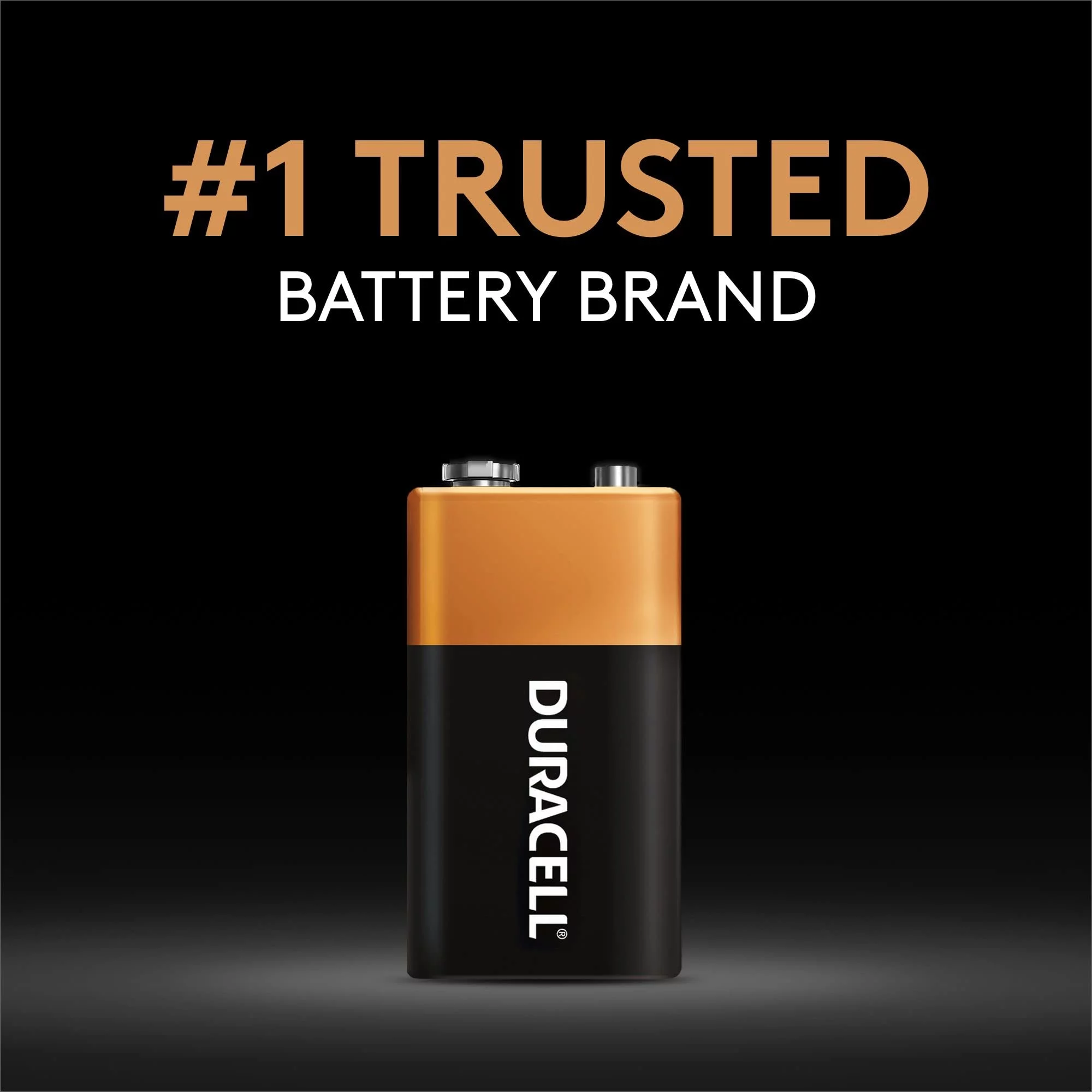 Duracell Coppertop 9V Battery, 1 Count Pack, 9-Volt Battery with Long-lasting Power, All-Purpose Alkaline 9V Battery for Household and Office Devices