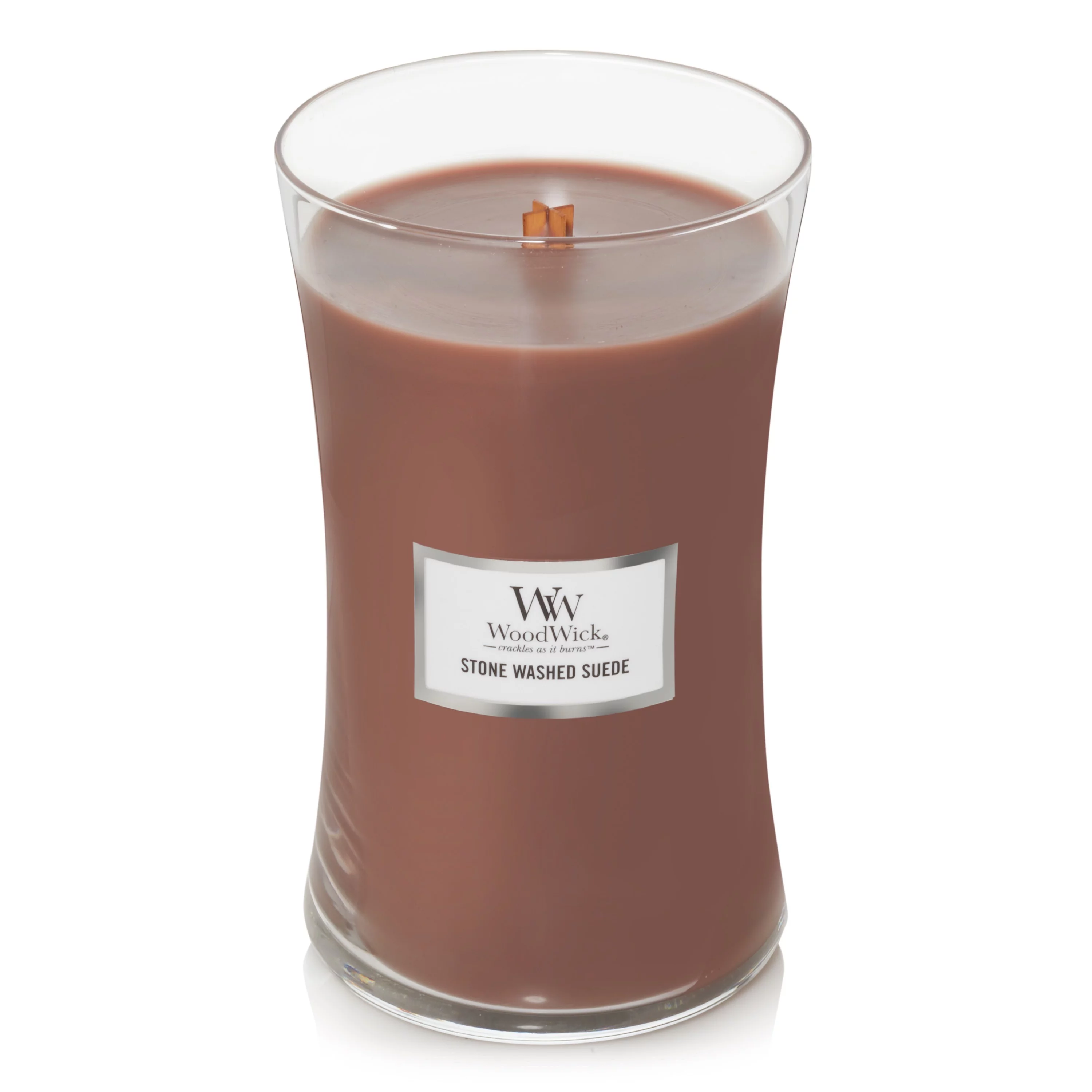 WoodWick® Stone Washed Suede Large Hourglass Candle